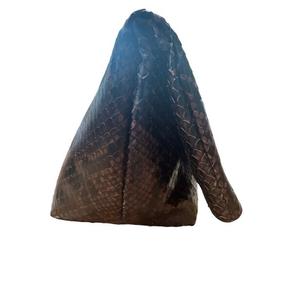 Michael Kors Collection Candice Python-Embossed Leather Clutch - Picture 8 of 10